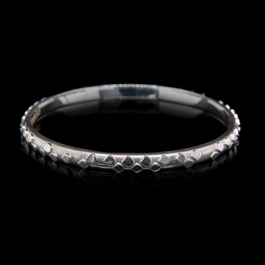 Narrow Scale Bangle in Sterling Silver
