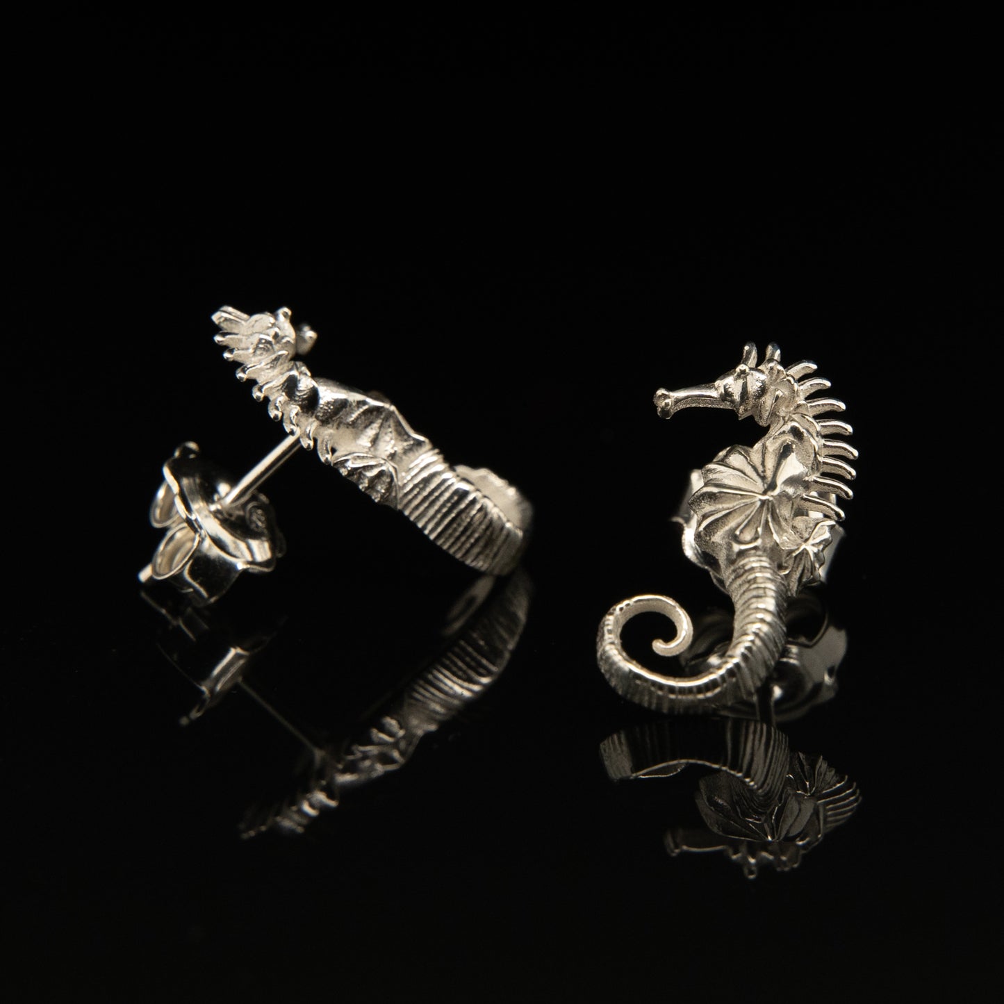 Seahorse Studs in Sterling Silver