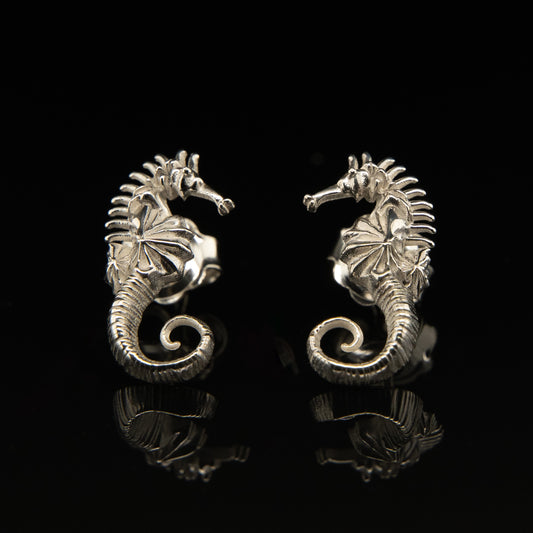 Seahorse Studs in Sterling Silver