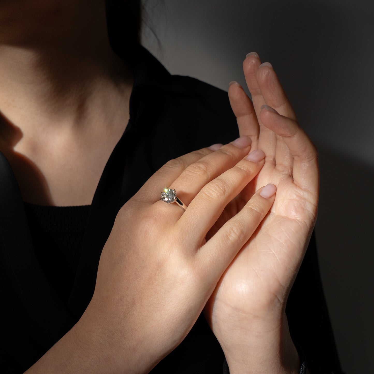 2ct Lab Grown Diamond Platinum Twist Ring