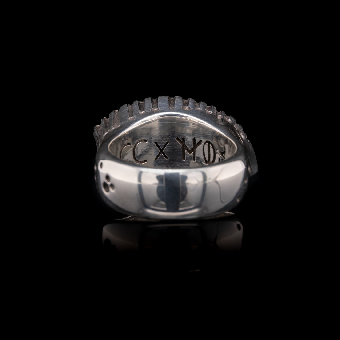 A Vision Etched In Starlight Full Eye Statement Ring in Silver & Black Rhodium