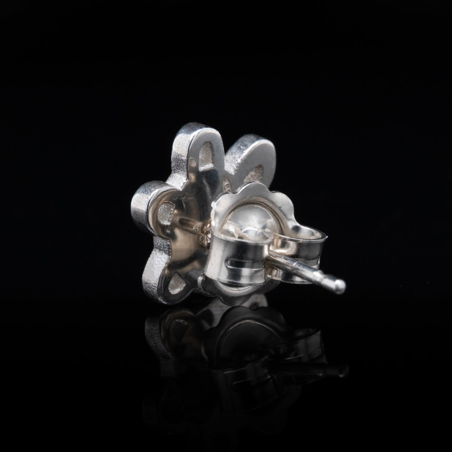 Single Everyman Hands Studs in Silver
