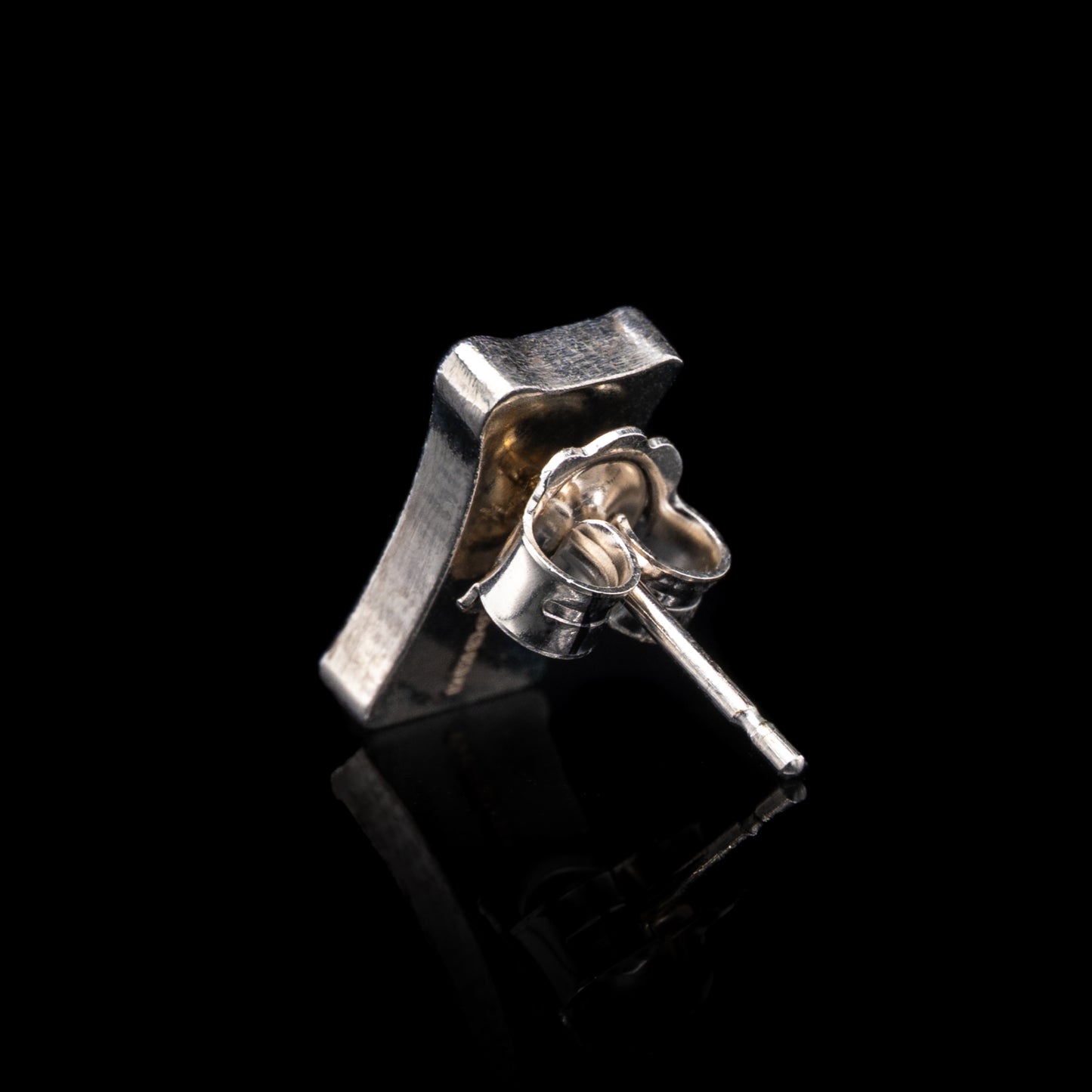 Single Everyman Smile Stud in Silver