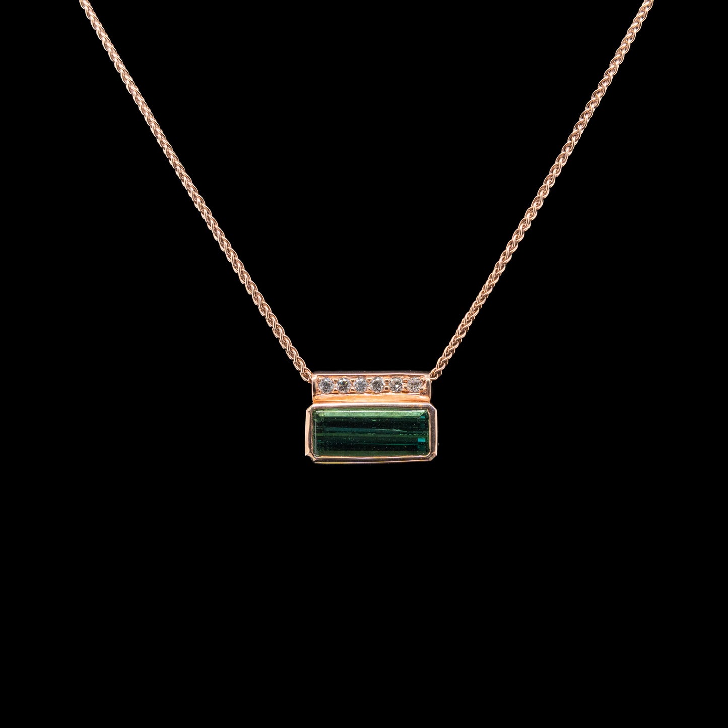 Green Tourmaline & Diamond Pendant