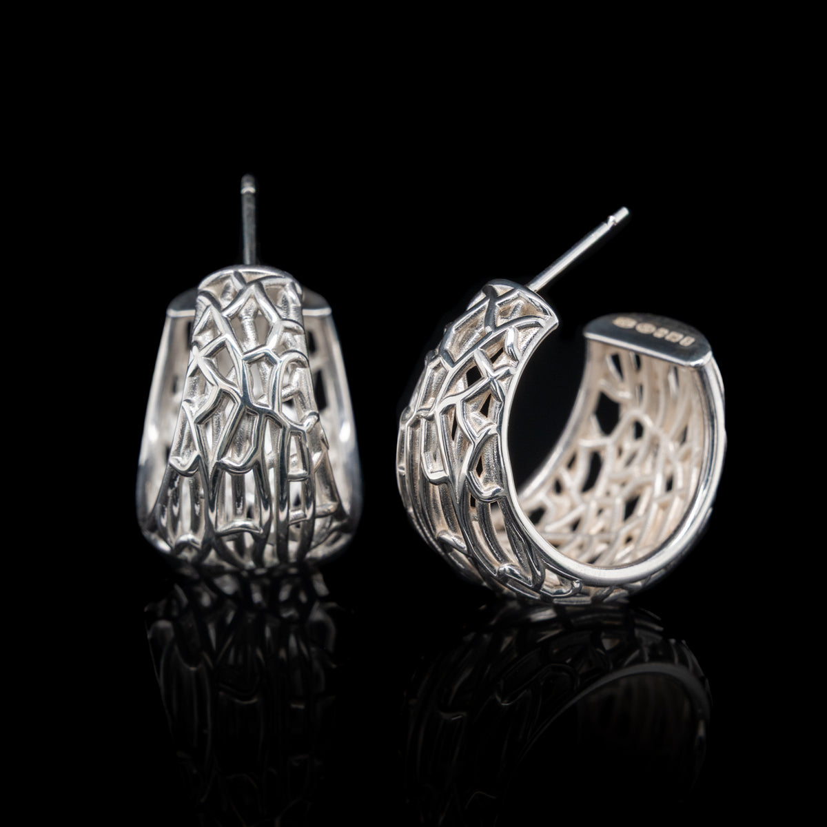 Silver Skeleton Hoops