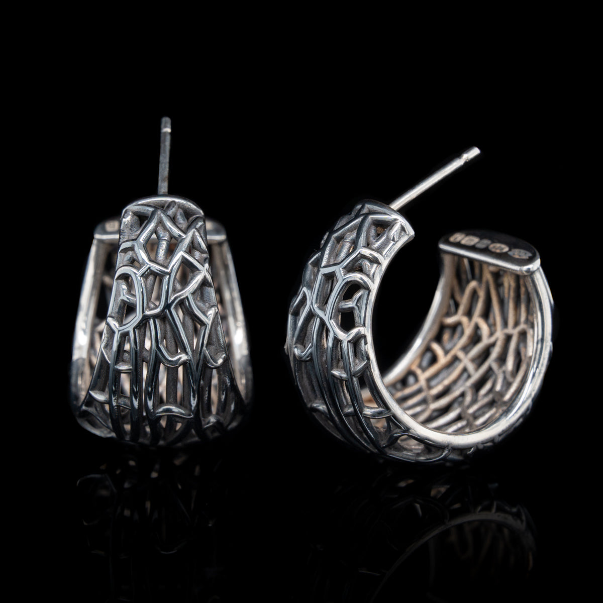 Oxidised Skeleton Hoops