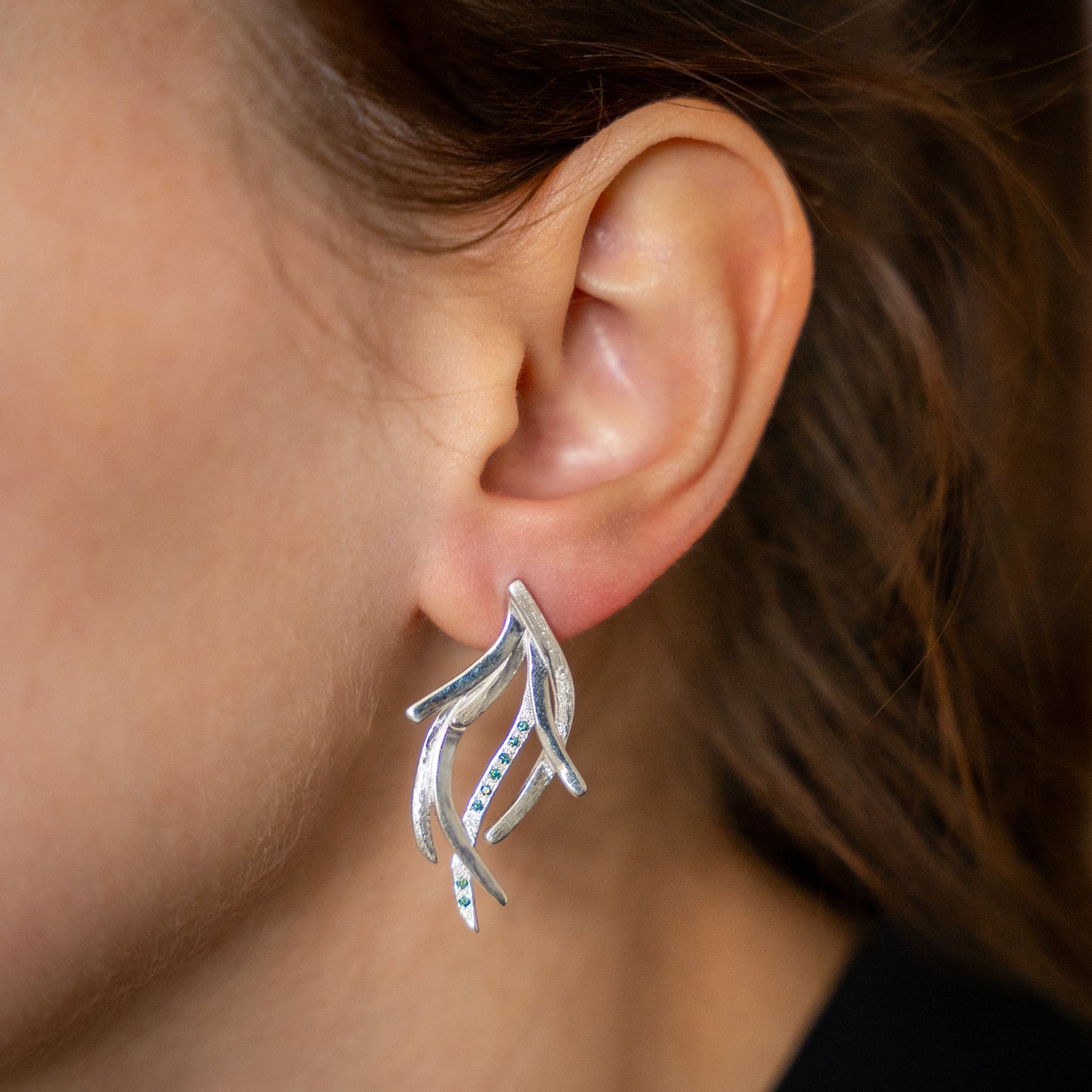 Large Seagrass Stud Earrings