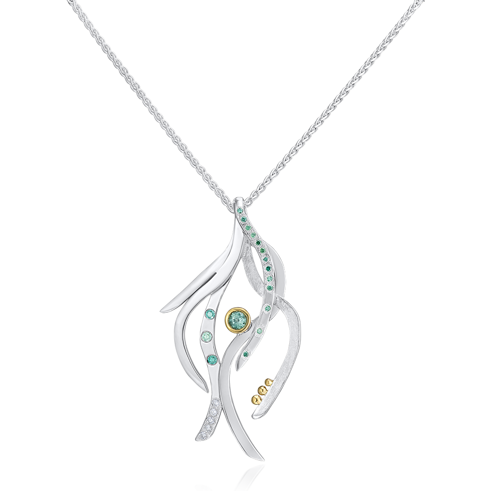 Fronds Pendant in Sterling Silver