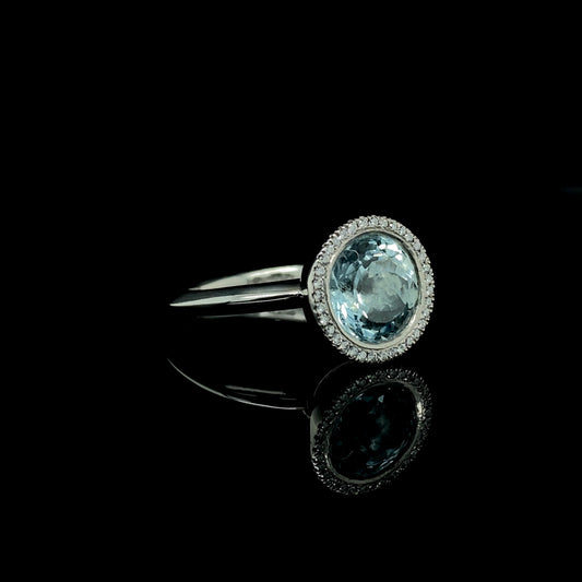 Aquamarine Jupiter Ring in Platinum