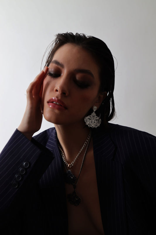 Avant-garde Fan Pendant in Sterling Silver