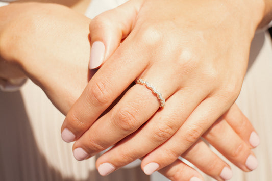 Diamond Surf Wave Ring in Sterling Silver