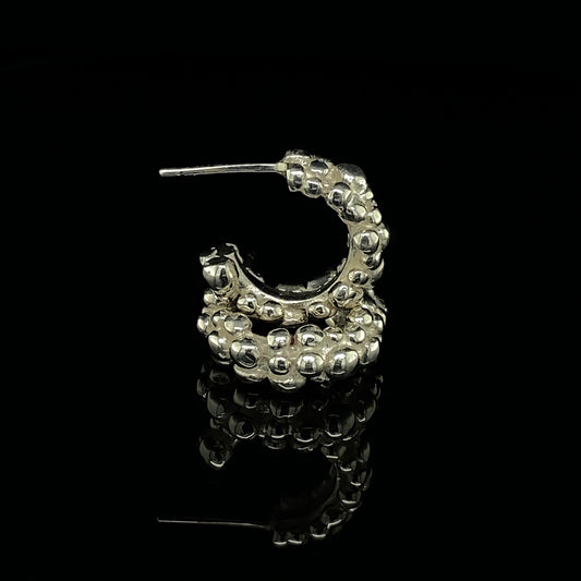 Bubble Hoops Stud Earrings in Sterling Silver