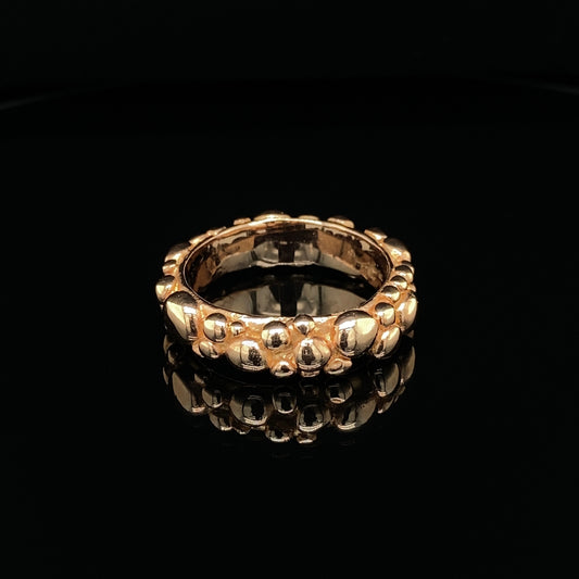 Wide Bubble Band in Yellow Gold