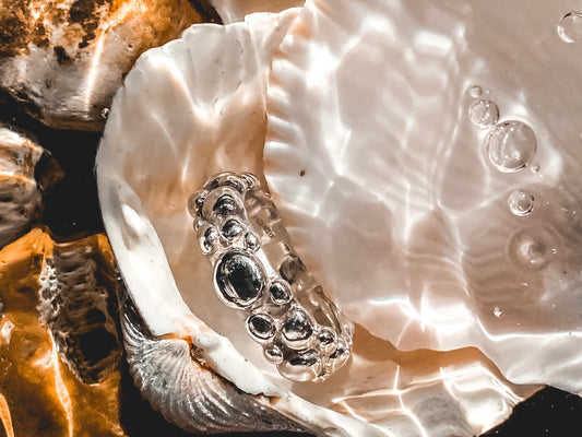 Wide Bubble Band in Sterling Silver