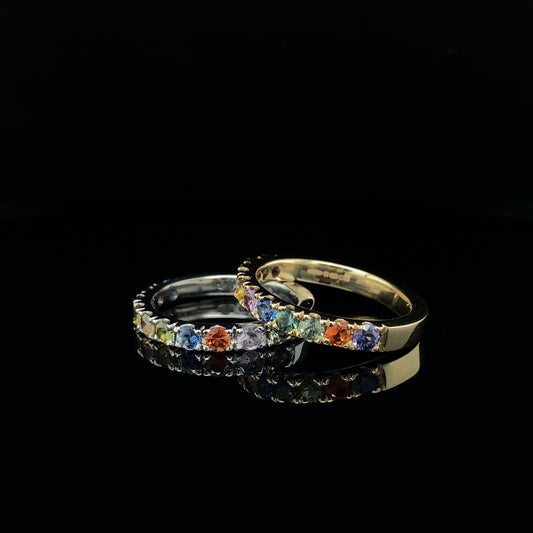 Rainbow Sapphire Eternity Ring