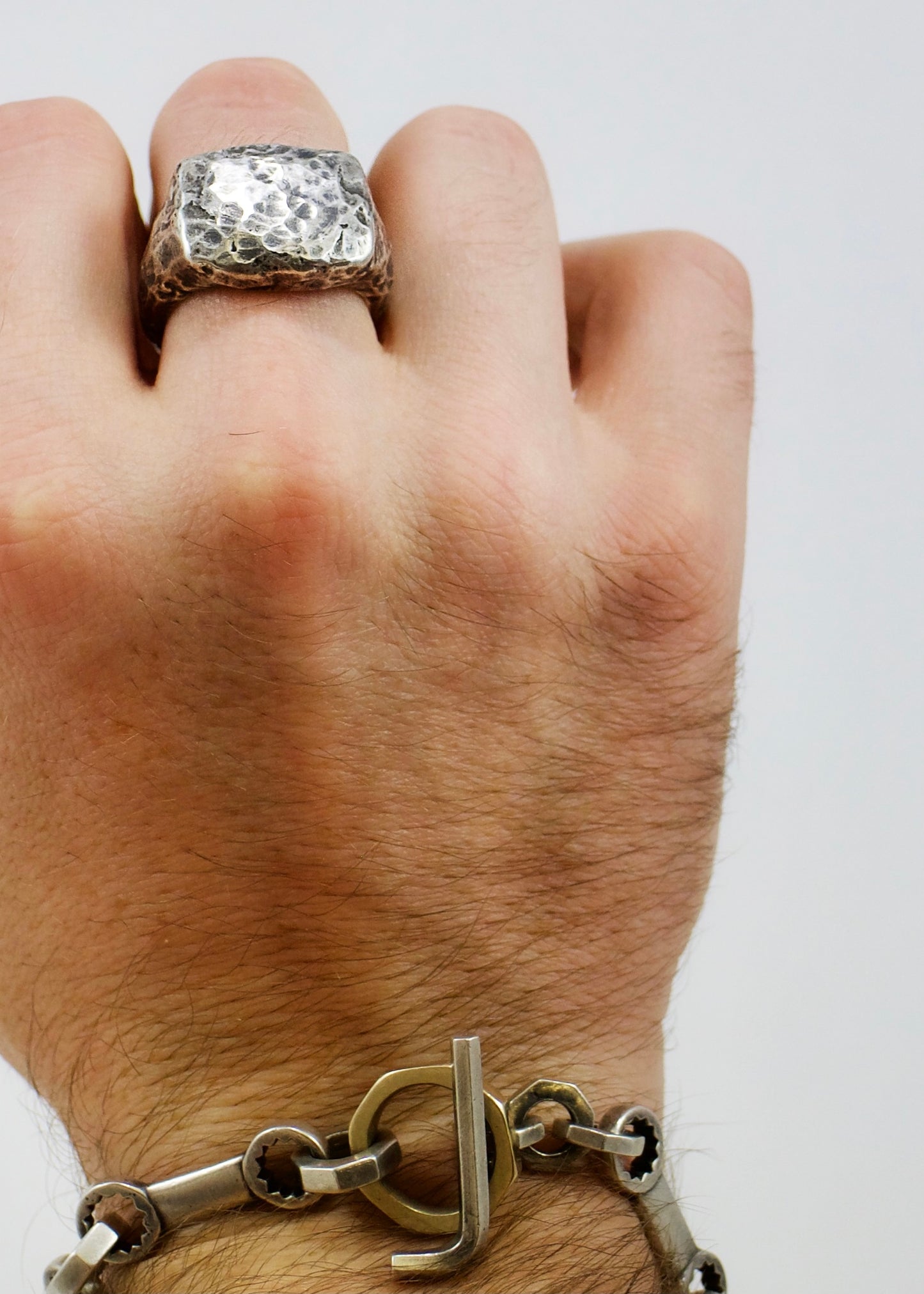 Heavy ZZ Statement Signet Ring