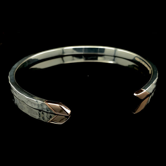 Silver & Rose Gold Cuff Bangle