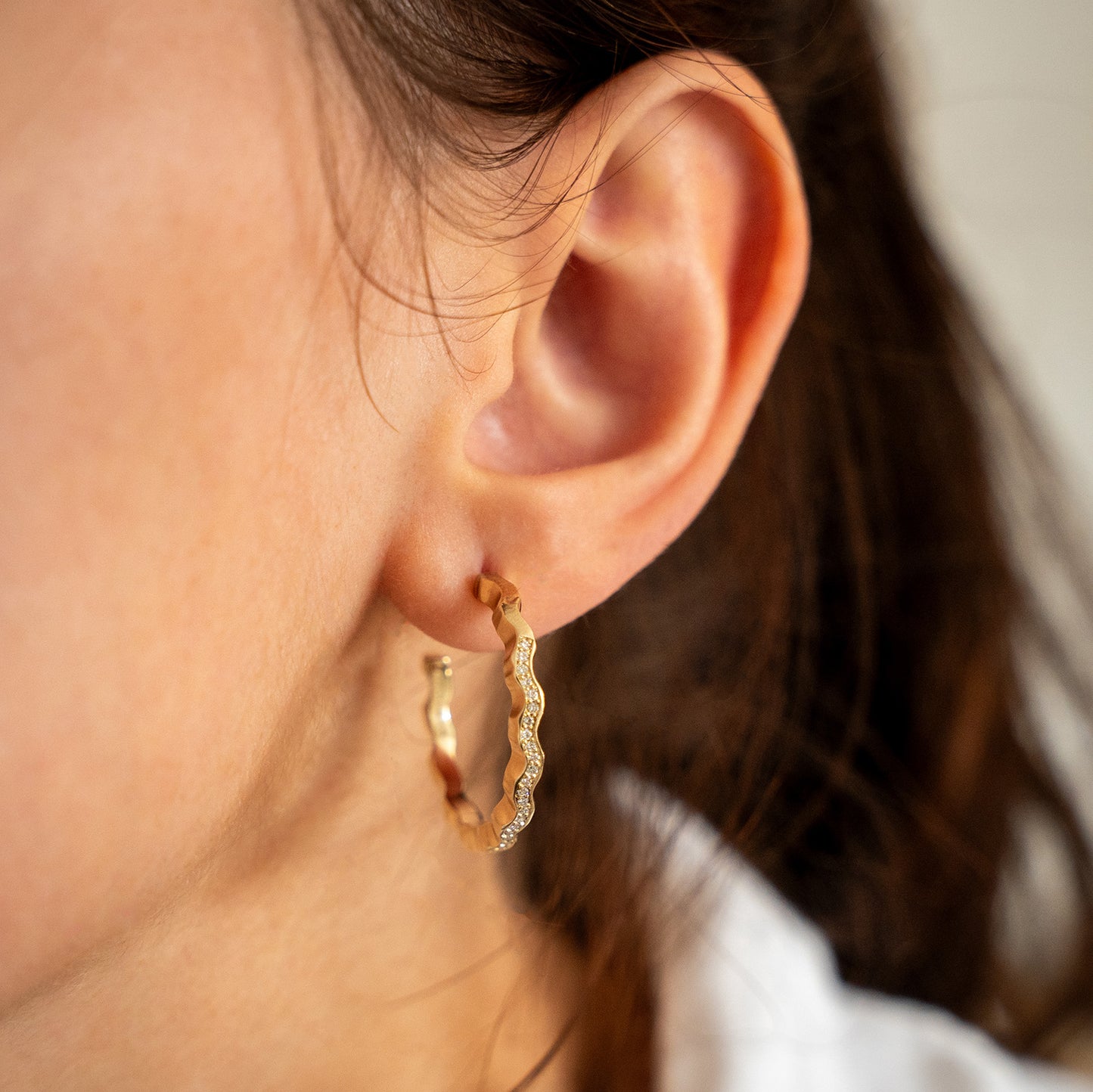 Hoop Earrings with Diamonds
