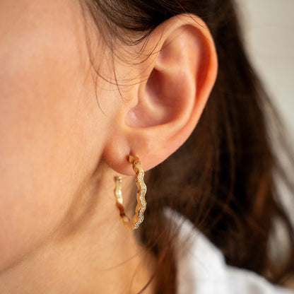 Hoop Earrings with Diamonds
