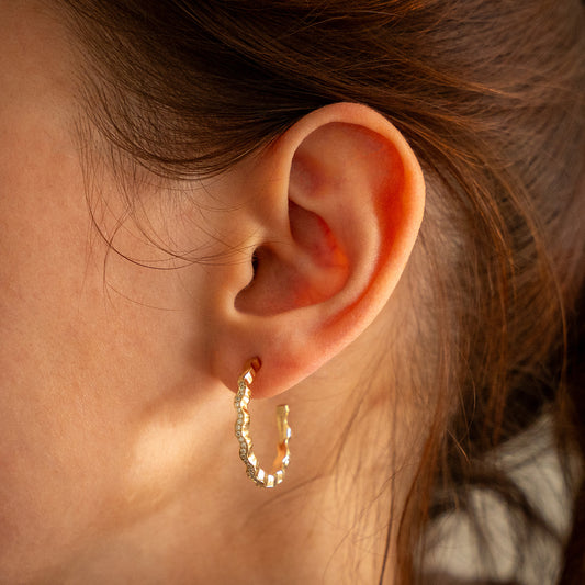 Hoop Earrings with Diamonds