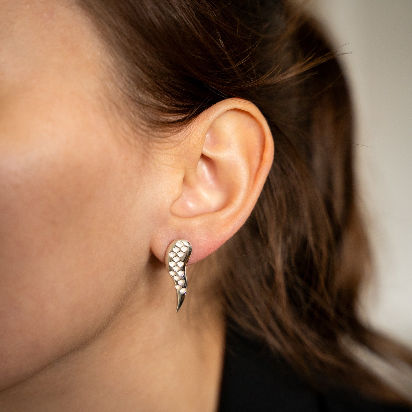 Oxidised Mermaid Tail Studs