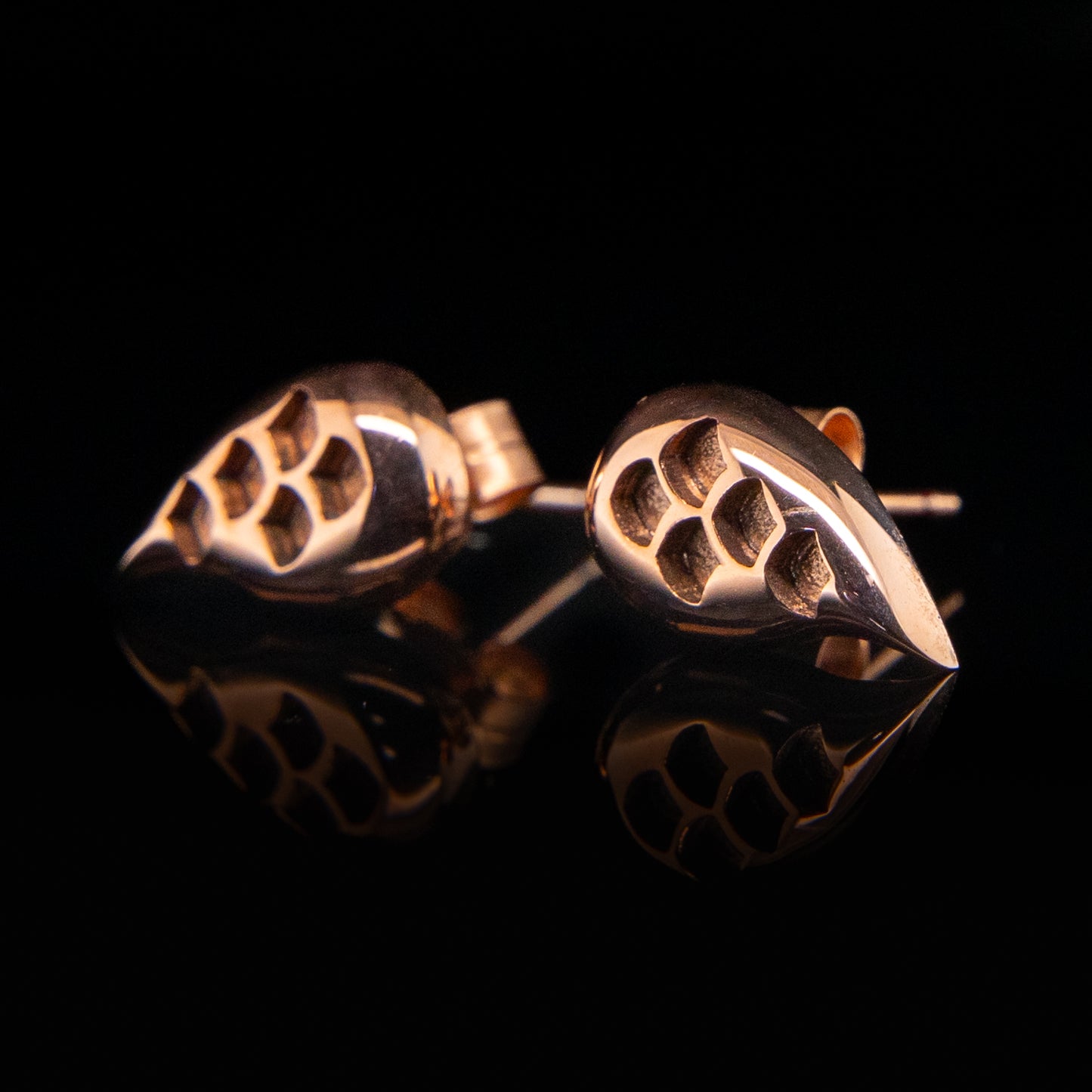 Rose Gold Mermaid Tears Studs