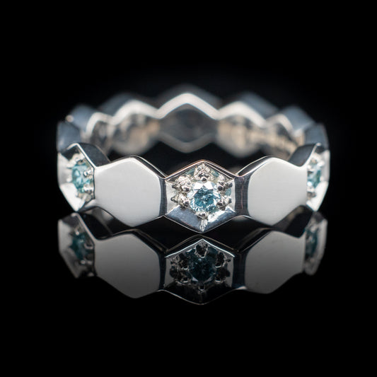 Sterling Silver Hexagon Ring