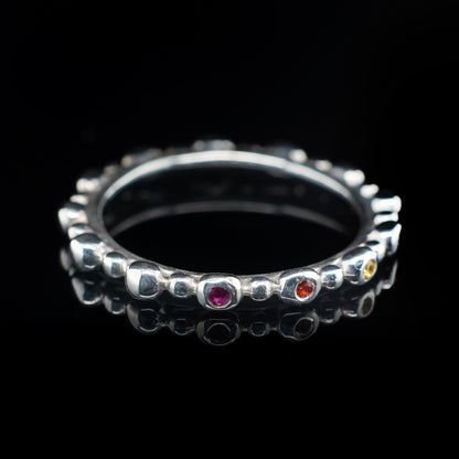 Rainbow Sapphires Shore-line Ring