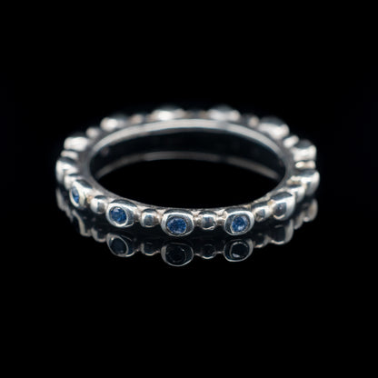 Blue Sapphires Shore-line Ring