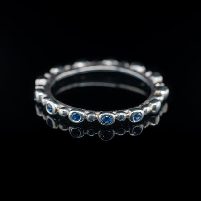 Blue Sapphires Shore-line Ring