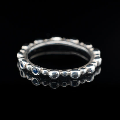 Blue Sapphires Shore-line Ring