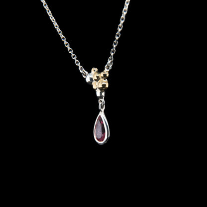 Pink Tourmaline Pendant with Gold Bubbles