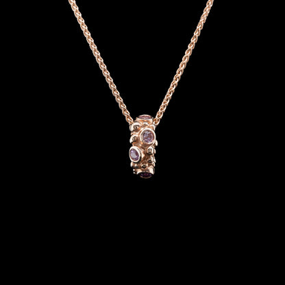 Rose Gold Bubble Link with Pink Sapphires