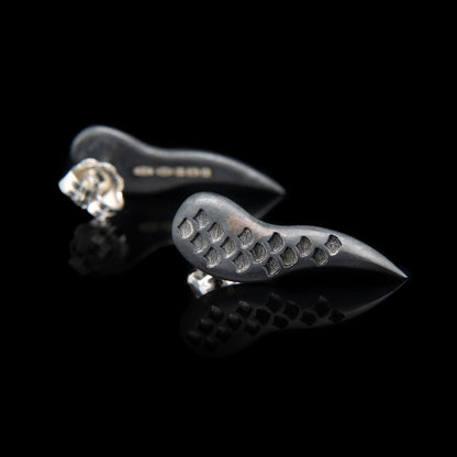 Oxidised Mermaid Tail Studs