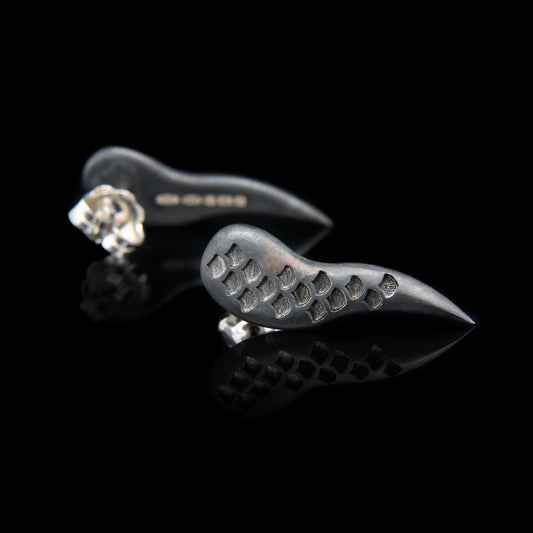 Oxidised Mermaid Tail Studs