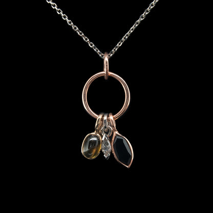 Multi-drop Diamonds & Sapphire Pendant