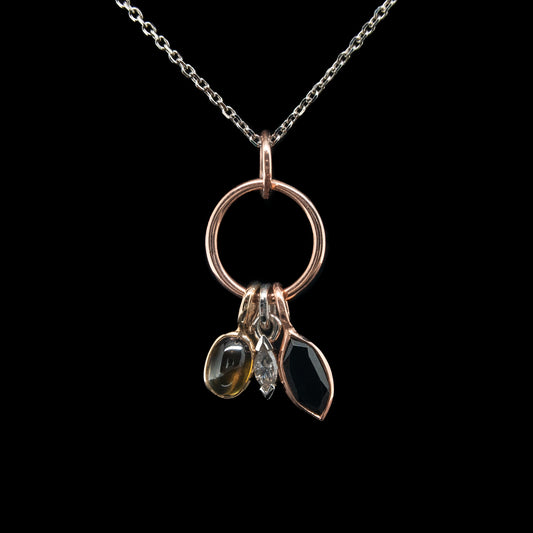 Multi-drop Diamonds & Sapphire Pendant