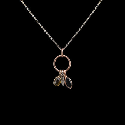 Multi-drop Diamonds & Sapphire Pendant