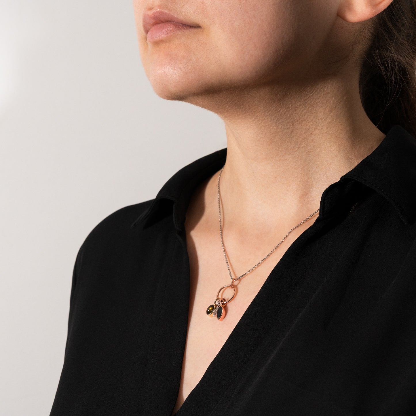 Multi-drop Diamonds & Sapphire Pendant