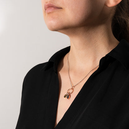 Multi-drop Diamonds & Sapphire Pendant