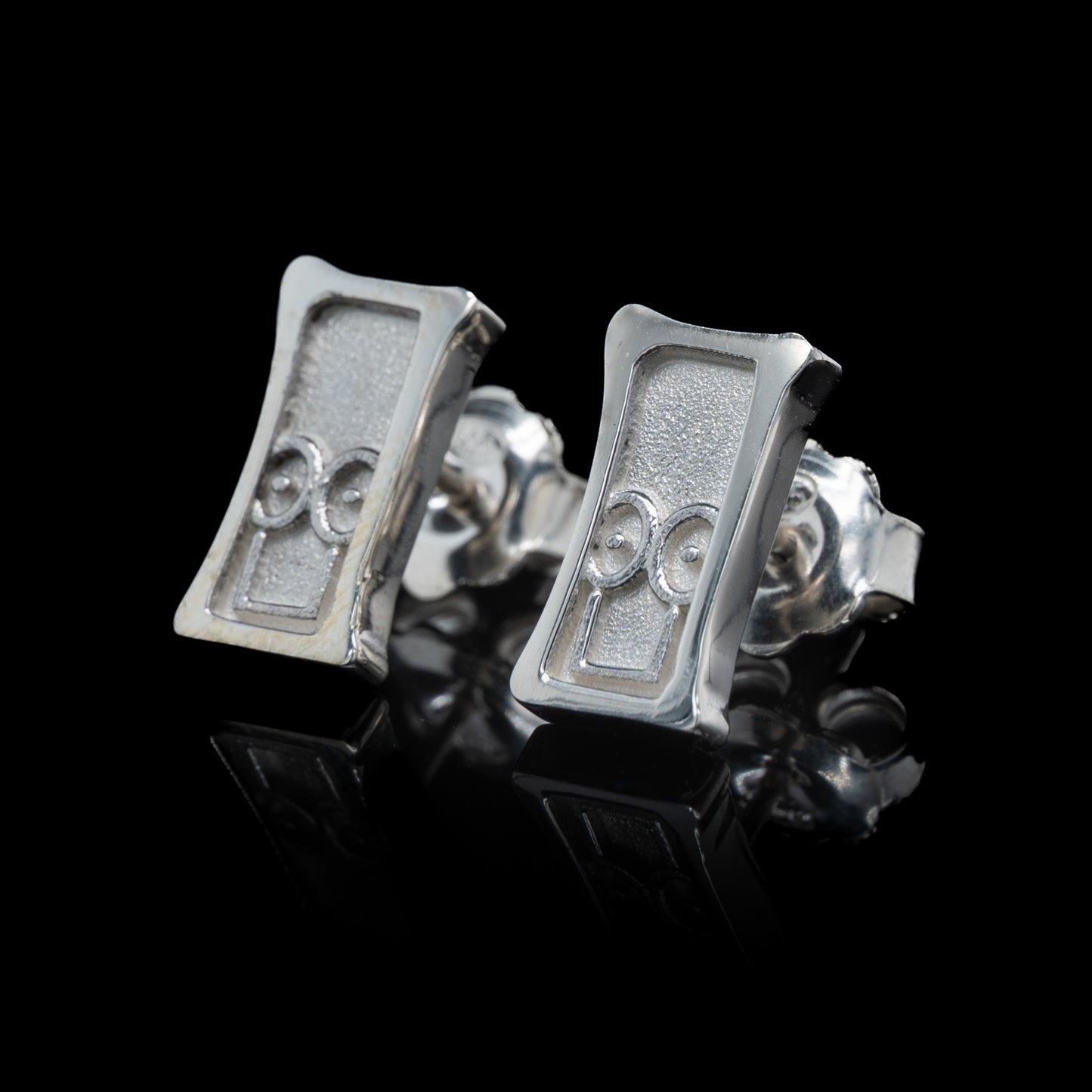 Everyman Smile Studs in Silver