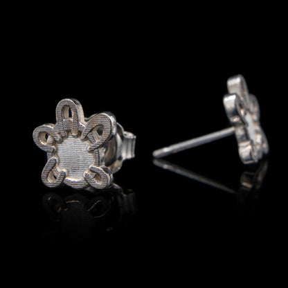 Everyman Hands Studs in Silver & Black Rhodium