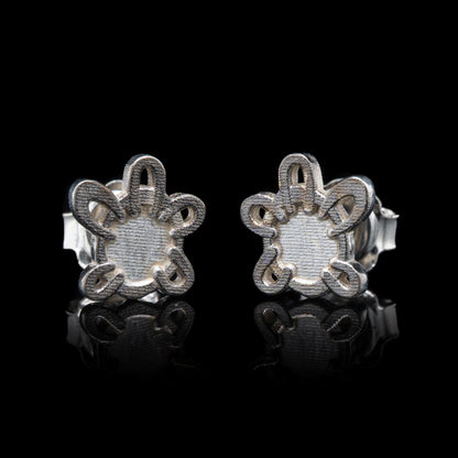 Everyman Hands Studs in Silver & Black Rhodium