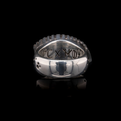A Vision Etched In Starlight Full Eye Statement Ring in Silver & Black Rhodium
