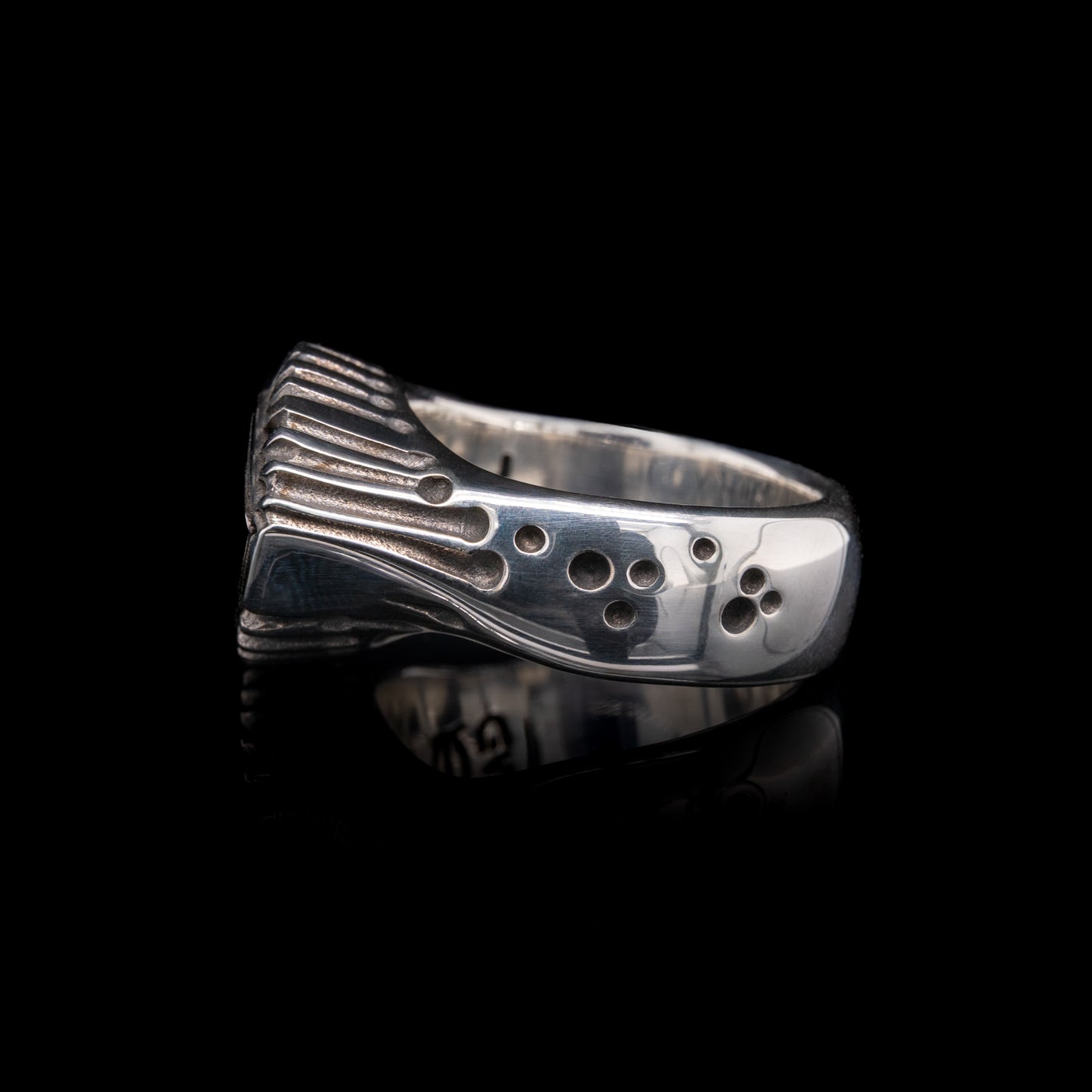 A Vision Etched In Starlight Full Eye Statement Ring in Silver & Black Rhodium