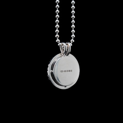 A Glance That Stops Me Hand Painted Pendant with Black Diamonds