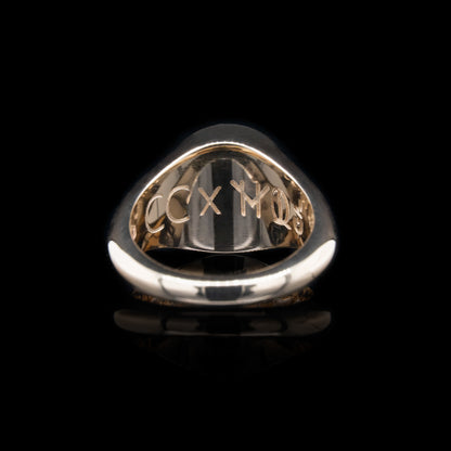 Let Me Show You The World In My Eyes Signet Ring in Gold with Black Diamond