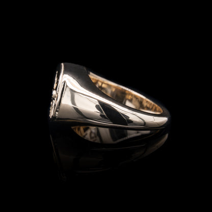 Let Me Show You The World In My Eyes Signet Ring in Gold with Black Diamond