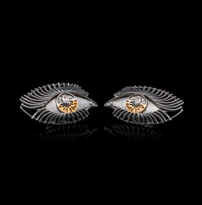 Once In A Lifetime Eye Stud Earrings with Gold Iris