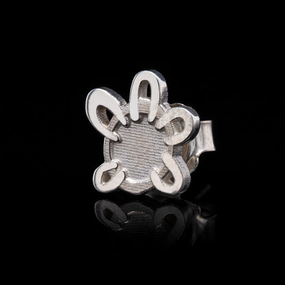 Single Everyman Hands Studs in Silver